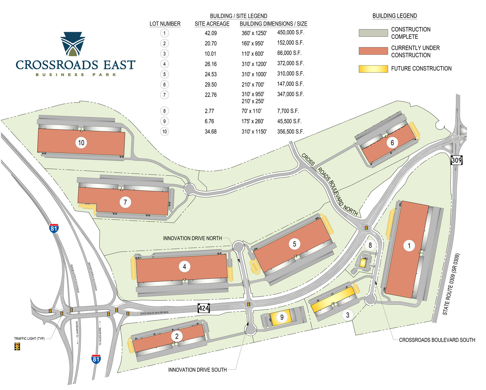 Crossroads East Phase I overall map