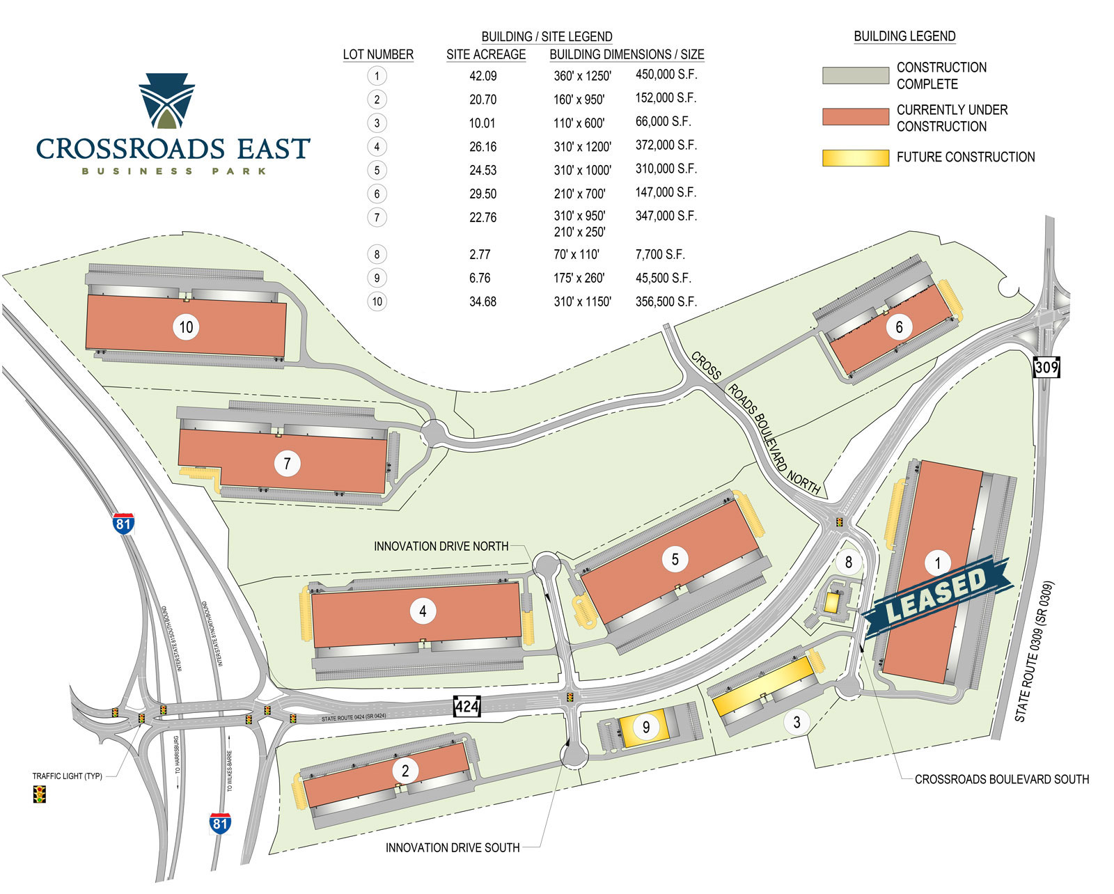 Crossroads East Phase I overall map
